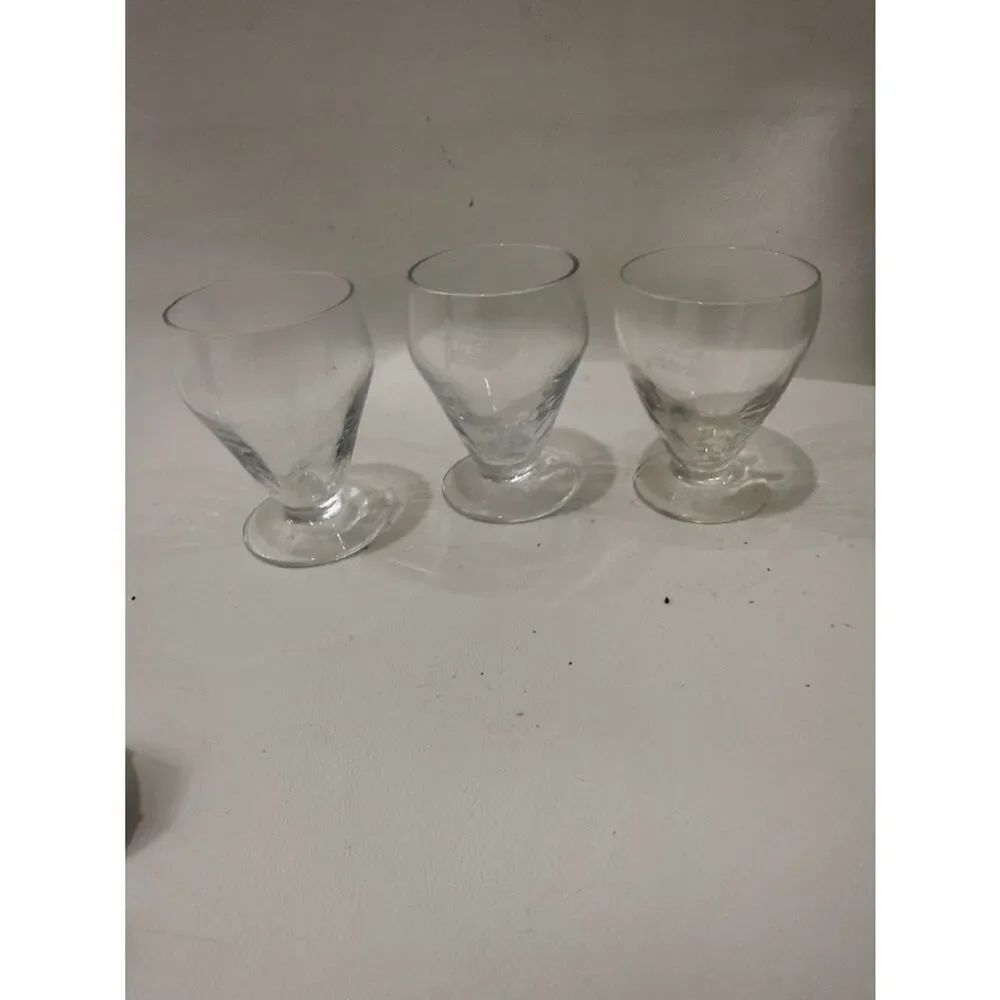 Liquor Toasting Cordial Sherry Glasses 2 Ounces Each CNN Flag Marked Set Of 3